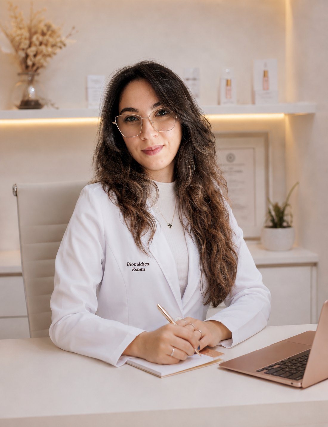 Glayce Vieira, Biomédica Esteta, em seu consultório em Belo Horizonte